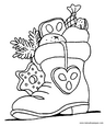 laminas para colorear dibujos de botas de navidad 02